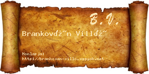Brankován Villő névjegykártya